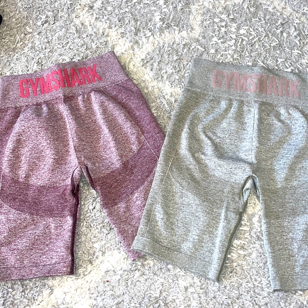 Two Gymshark workout spandex shorts